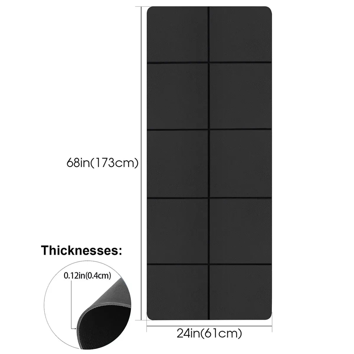 Tapis de yoga sport fitness EVA mousse confortable 4mm d'épaisseur tapis de yoga sport yoga et Pilates tapis de gymnastique