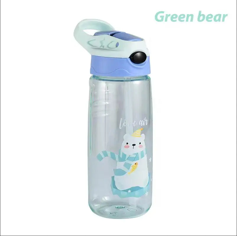 Bouteille d'eau pour enfants de 500ml avec paille sans BPA, tasse d'école saine pour boire des enfants