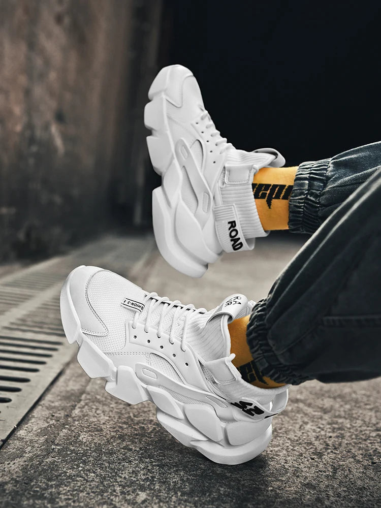 Chaussures pour hommes nouveau haut de gamme Beige hommes baskets grosses hommes chaussures rehausser la mode décontracté grande taille amortissement chaussures de Tennis Zapatillas