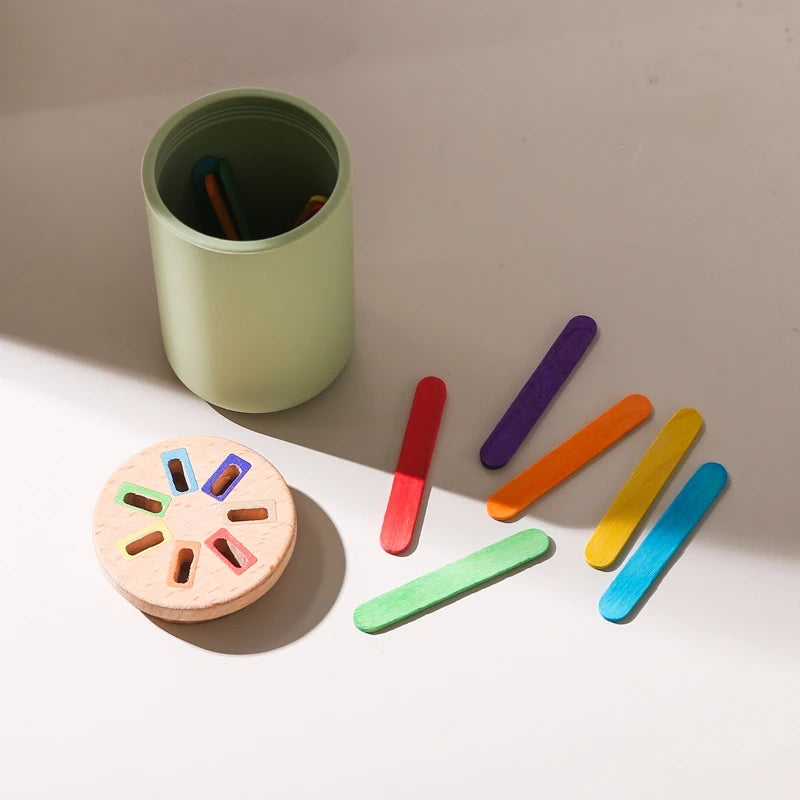Jouets en bois Montessori, tri des couleurs, jouets à motricité Fine, jouets sensoriels assortis, Puzzle éducatif précoce, cadeau pour tout-petits