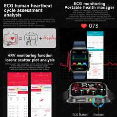 2025 nouvelle montre intelligente 2.04 pouces écran acide urique lipides sanguins composition corporelle cinq détecteurs 650mAh sport HD appel montre intelligente