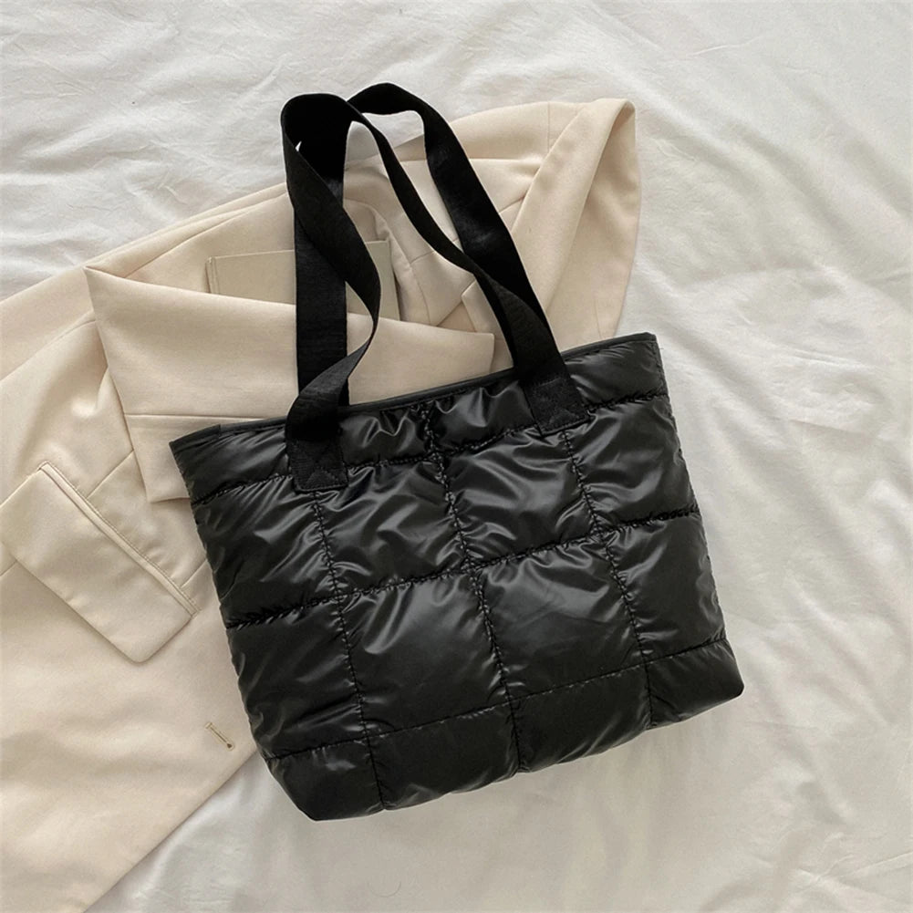 Mode femmes sac fourre-tout grande capacité coton rembourré dames fourre-tout sacs à main losange sac à provisions matelassé solide pour les voyages de loisirs