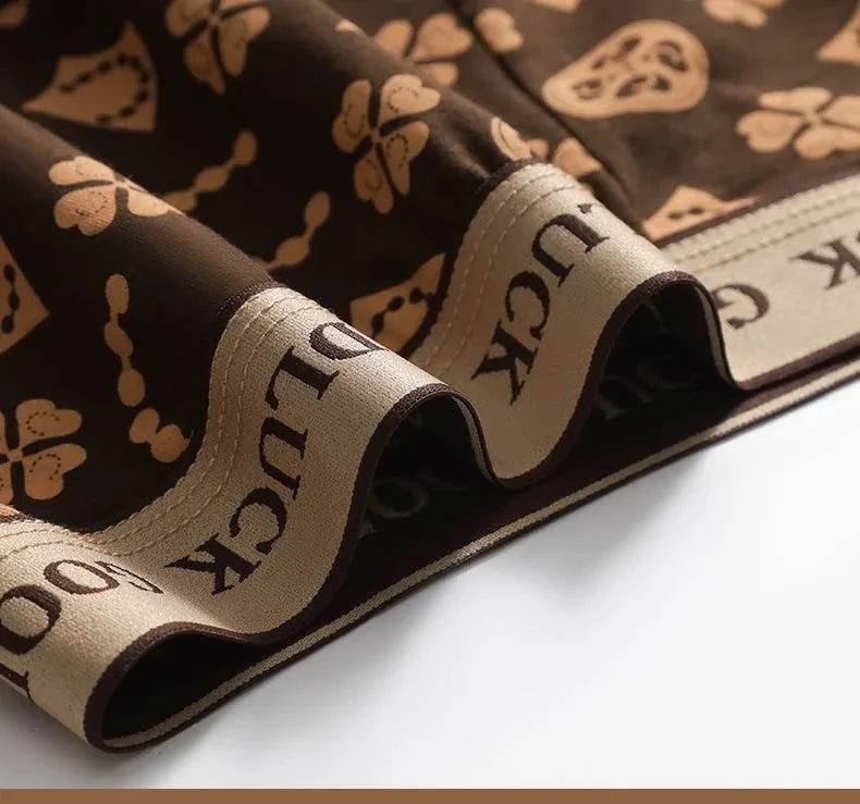 4-Piece Men's Underwear Set: Sexy Antibacterial Breathable Printed Boxer Shorts, New Style Slim Fit Flat Wedge Briefs