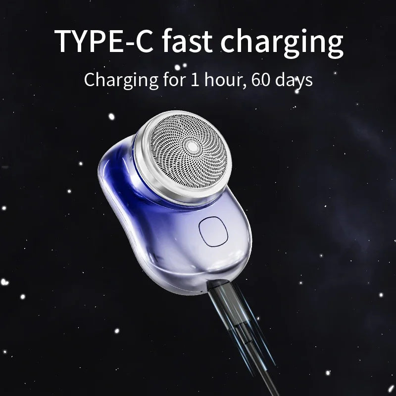 Mini electric shaver for men, wet and dry electric shaver, portable, pocket-sized, portable smart battery-powered tools for outdoor use