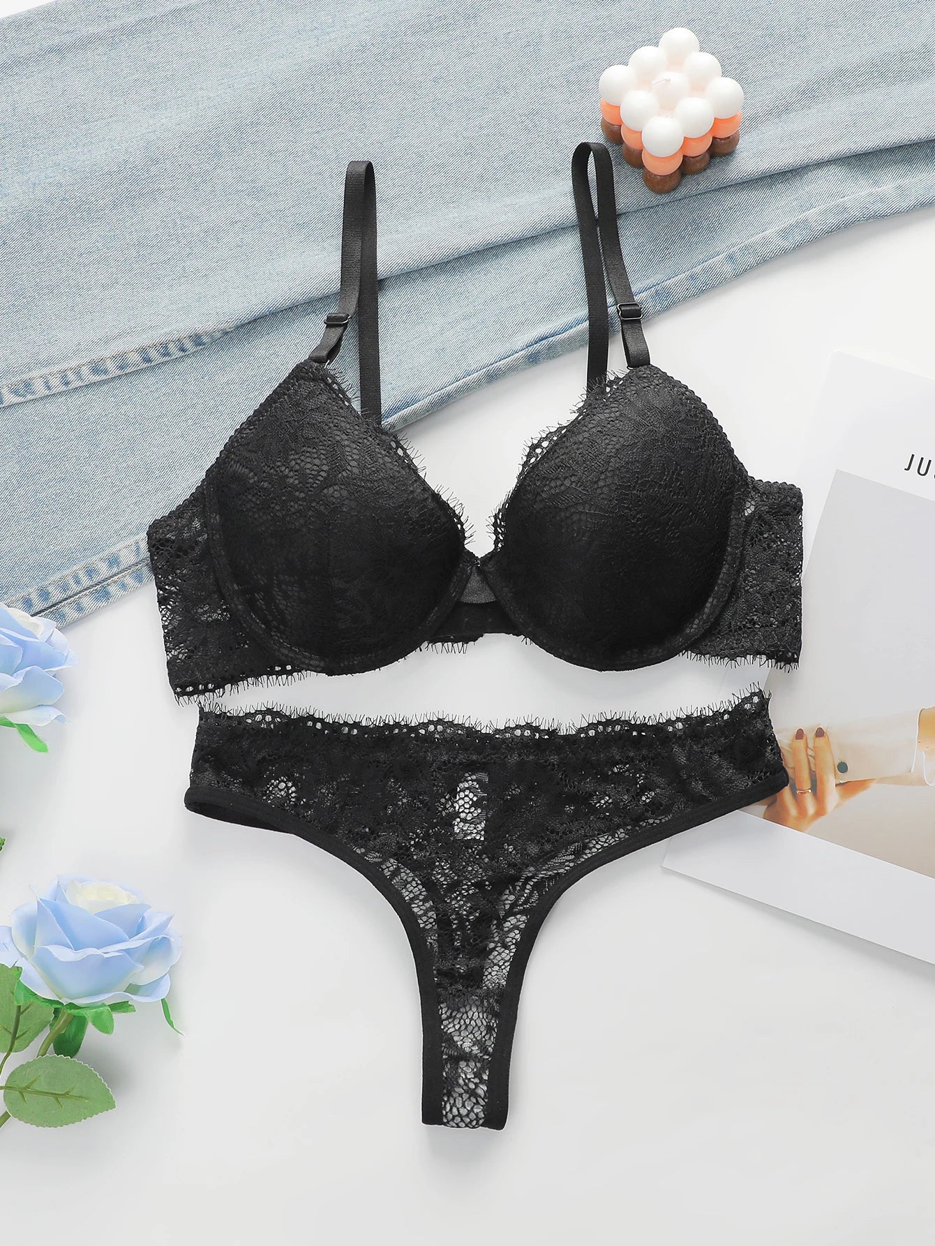 Soutien-gorge et sous-vêtements deux pièces Push Up en dentelle pour femmes, Simple et Sexy, de haute qualité, A3107