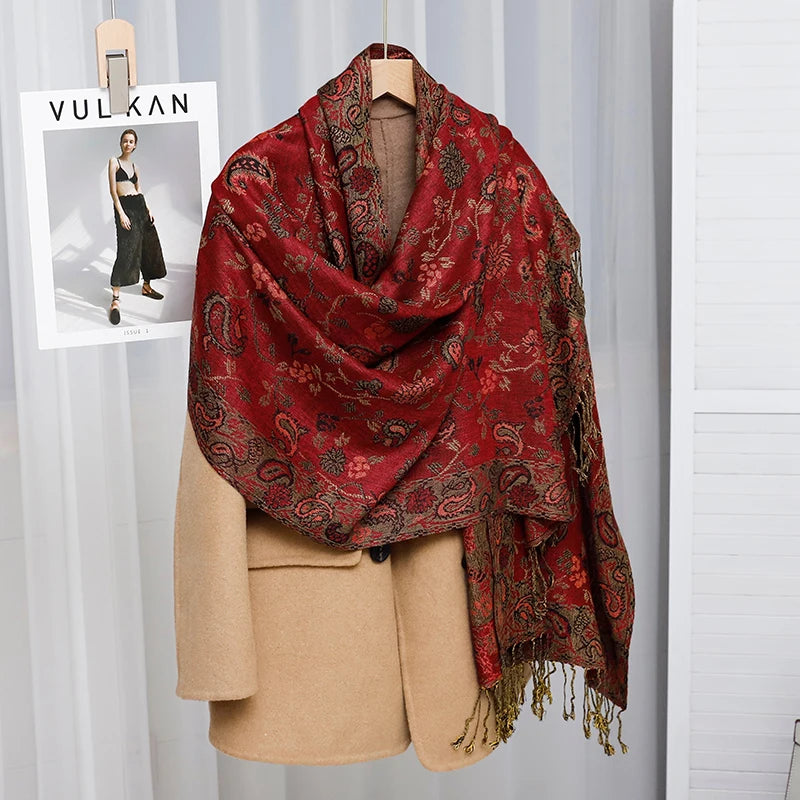 Foulard Paisley impressions Design Hijabs Pour Femme Cachemire Pashmina Chale Dame enveloppe Chaud Hiver Foulards Femme