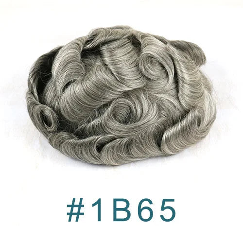 100% cheveux humains hommes toupet naissance des cheveux naturelle pleine peau Pu Base Durable mince 0.1mm hommes perruques unité de remplacement prothèse capillaire
