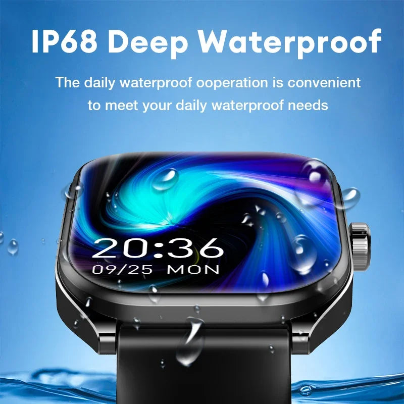 Montre intelligente 2.01 ''AMOLED écran incurvé IP68 étanche Bluetooth 5.3 appel AI Vioce Assistant Fitness Smartwatch pour hommes