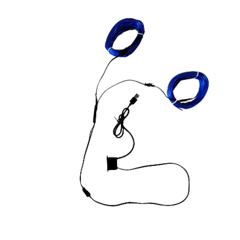 Bande LED d'éclairage d'ambiance intérieure de voiture, 5m, 5V, Tube de ligne de lumière froide EL Flexible avec USB, lampe d'ambiance de décoration automobile