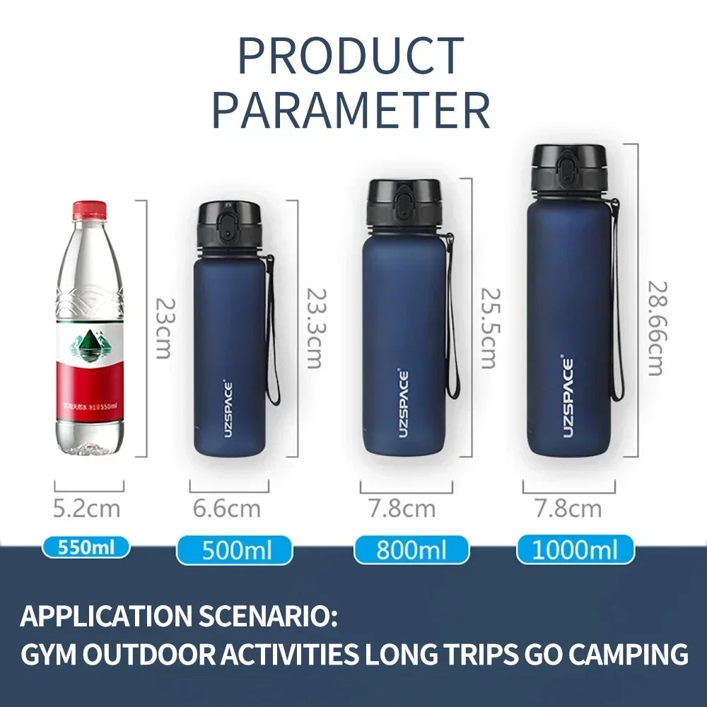 Bouteille d'eau portable sans BPA pour enfants et adultes, haute qualité, 500ml, 1000ml, cuillère à soupe de sport, clics amicaux, HI
