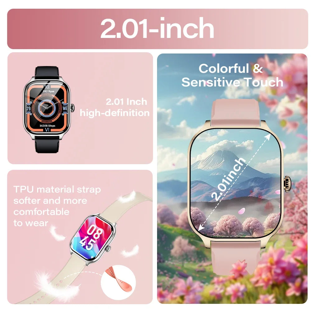 H9 montre intelligente hommes femmes cadeaux 2.01 ''écran tactile complet Sport Fitness Tracker Smartwatch BT appel montre-bracelet numérique 5 pièces