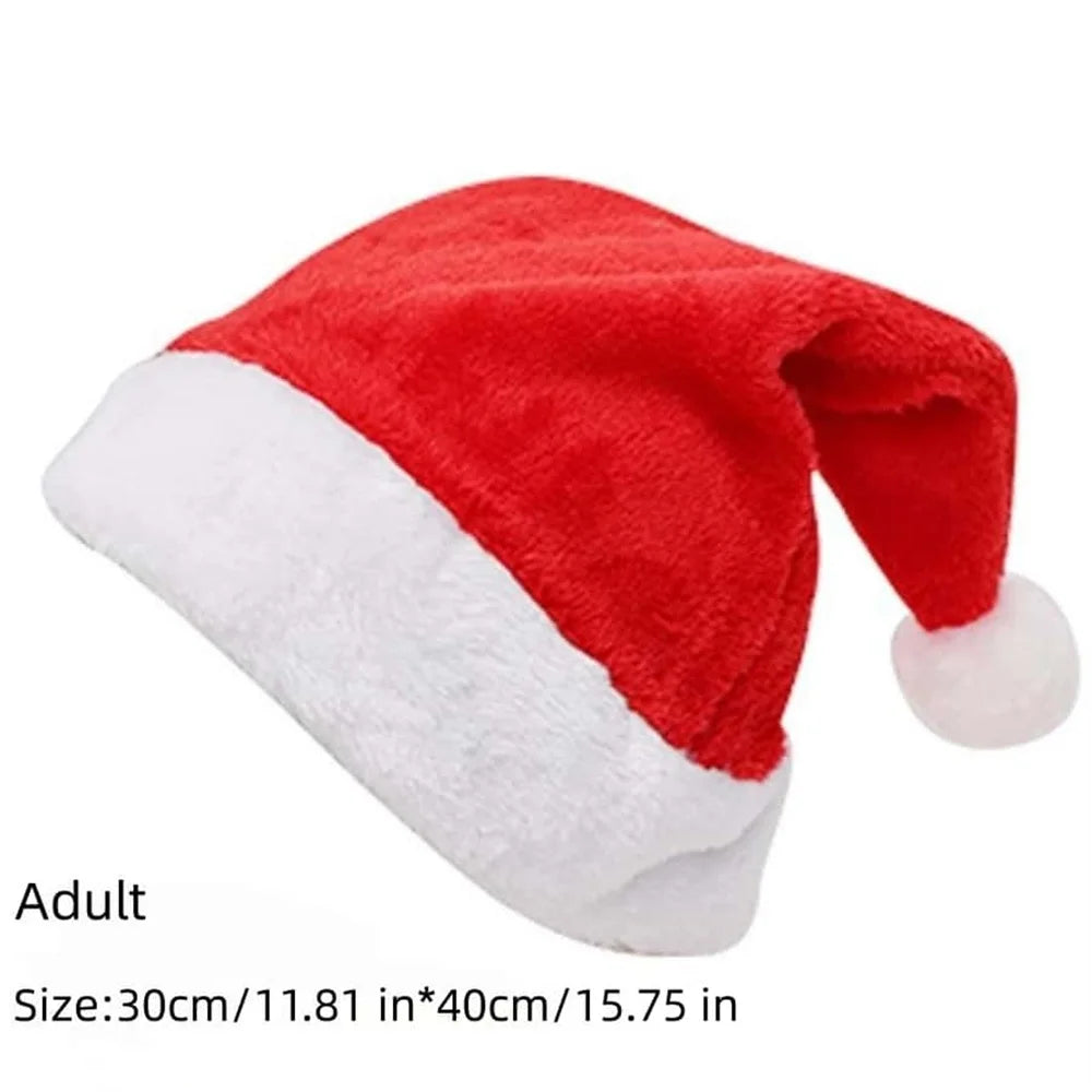 Chapeau de noël en peluche pour adultes et enfants, casquette classique en feutre de vacances pour adultes et enfants, accessoire festif d'hiver