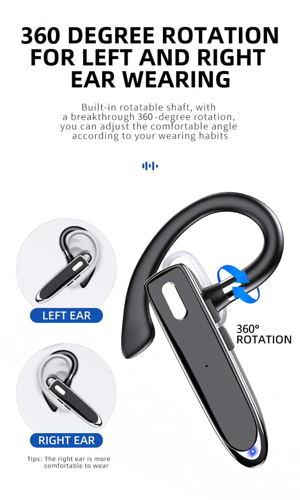 Casque sans fil Bluetooth écouteur avec microphon ENC suppression du bruit mains libres parlant casque affaires Auriculares conduite