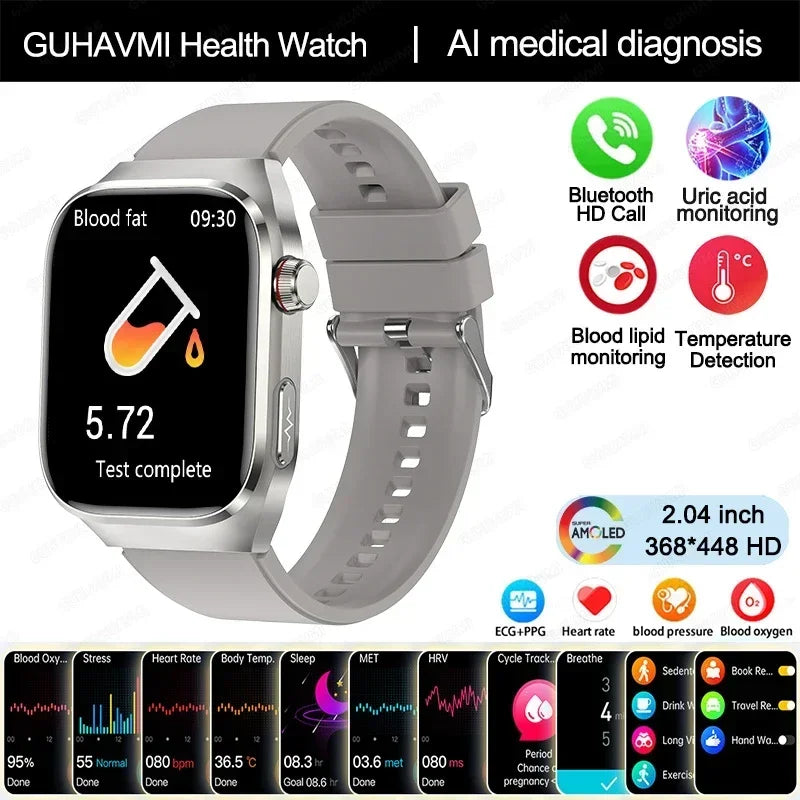 Xiaomi pression artérielle acide uricique graisse corporelle Smartwatch Micro examen physique orgue santé montres Bluetooth appel montre intelligente