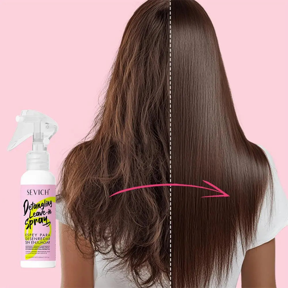 Keratin hair smoothing spray, conditioner, keratin hair treatment for dyeing, anti-frizz, damaged hair, softens, shine-enhancing treatment oil