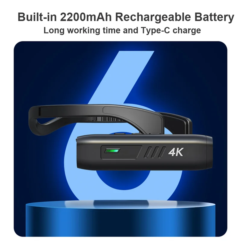 Nouveau 4K 30FPS caméra montée sur la tête portable WiFi caméscope caméra 120 ° Caméra de contrôle APP anti-secouement à objectif grand angle