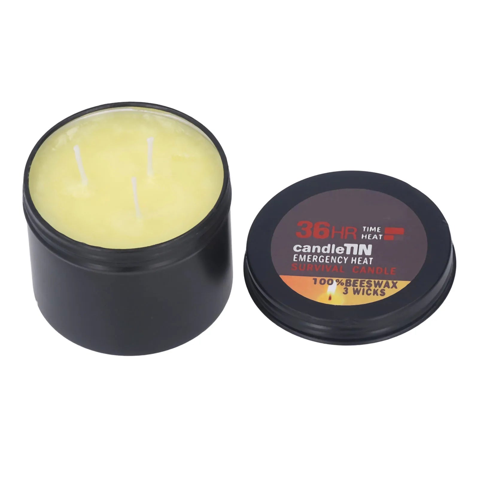 Bougie de survie largement utilisée, ambiance romantique, naturelle, combustion de 36 heures, bougies longue durée, 3 mèches pour la maison, le Camping en plein air