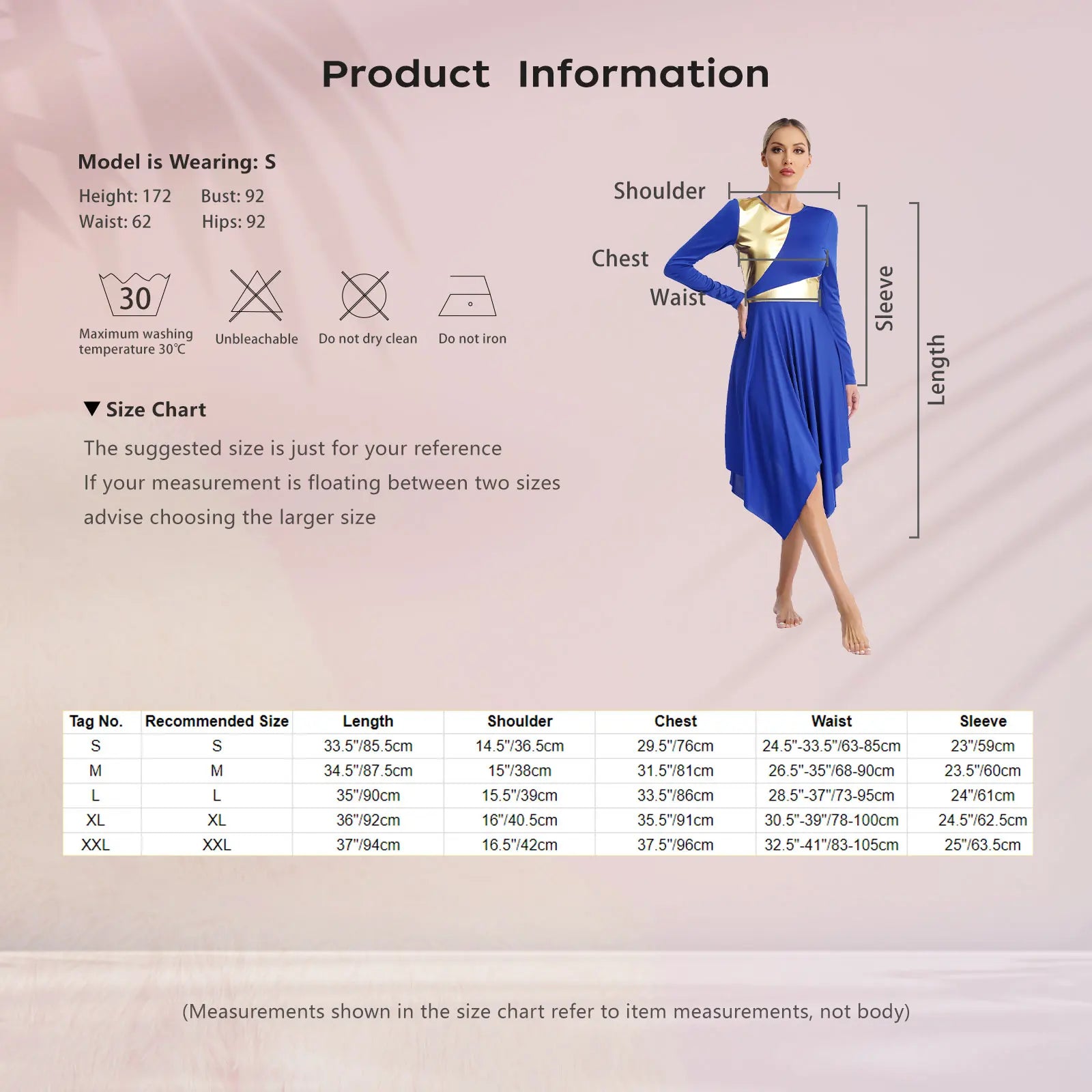 Robe de danse lyrique à manches longues pour femmes, robe à ourlet irrégulier, costume de spectacle liturgique, vêtements de danse modernes, culte de la chorale d'église