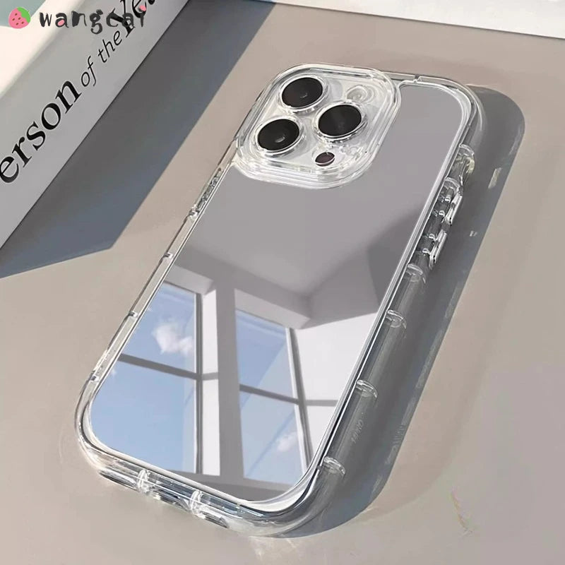 Mirror phone case for Xiaomi 15 15S 14 13 13T 12 12T 12S 12X Ultra Mi 11 11X 11i 10 10i 10S 9, shockproof transparent back cover