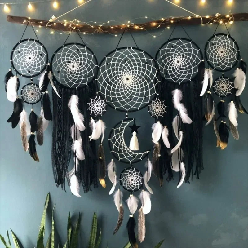 5-piece/set Boho dreamcatcher home decor macrame dreamcatcher wall hangings moon Ramadan dreamcatcher children's nursery ornament