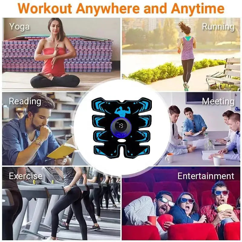 Masseur musculaire rechargeable USB bras ABS 3 en 1, coussin d'entraînement sans fil intelligent, Fitness, entraînement Abdominal, corps électrique