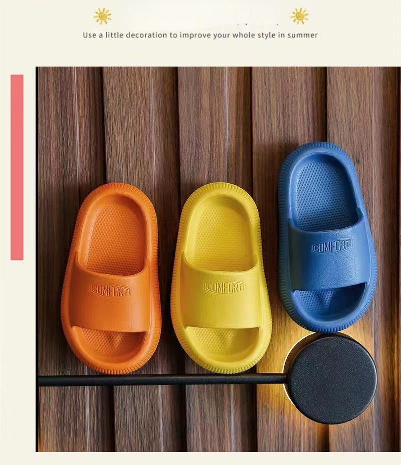 Pantoufles de salle de bain pour enfants, couleur unie, antidérapantes, semelle souple, pantoufles d'été pour garçons et filles de 4 à 10 ans, pantoufles de maison mignonnes