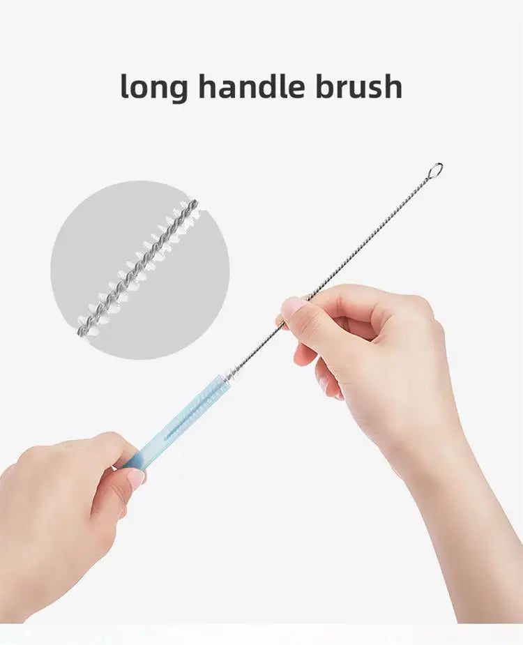 Pailles transparentes en Silicone, 6 pièces, réutilisables, de qualité alimentaire, pliables, droites, avec brosse de nettoyage, ensemble d'accessoires de fête