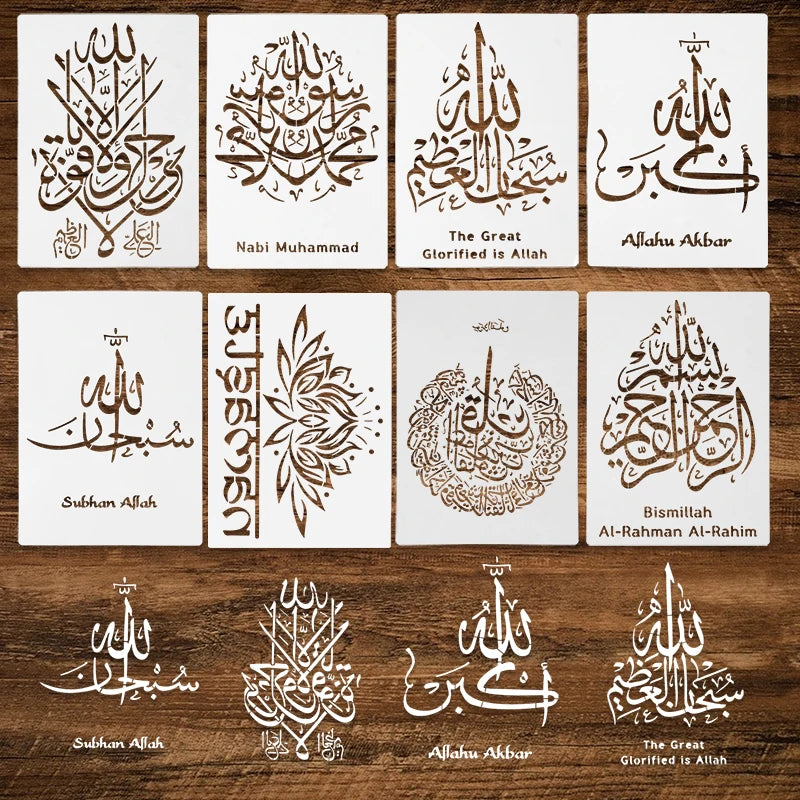 Pochoirs à écriture arabe islamique 29x21cm, bricolage, peinture murale, Scrapbook, gaufrage, Album, modèle de carte en papier, décor du Ramadan Eid Mubarak