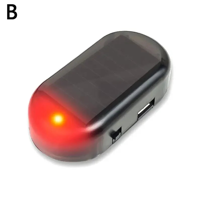 Fausse lumière de sécurité pour voiture, simulation d'alarme factice à énergie solaire, avertissement sans fil, lampe d'avertissement antivol, lumières clignotantes LED