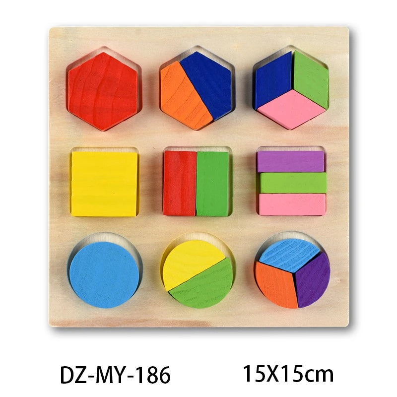 Puzzle 3D géométrique en bois pour enfants, jouets Montessori, tri des mathématiques, apprentissage alth
