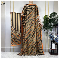 Muslim abayas with belt for women, African maxi dress, elegant evening dress, soft printed turban, new fashion, 2023