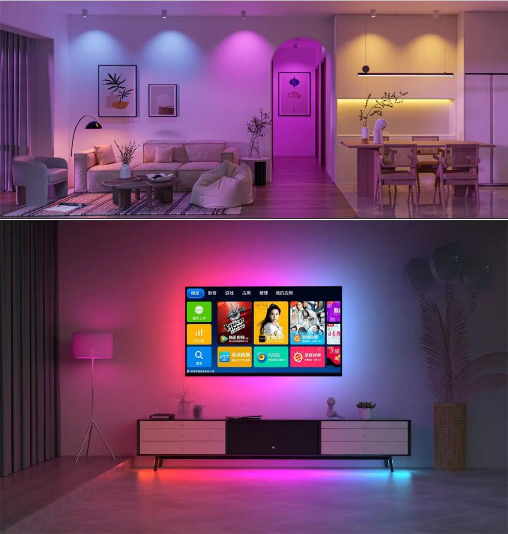 5M USB Led Bande Lumières RGB 2835 60 LED Bluetooth APP Contrôle Luces Led Flexible Diode Décoration Pour Salon Lampe Ruban