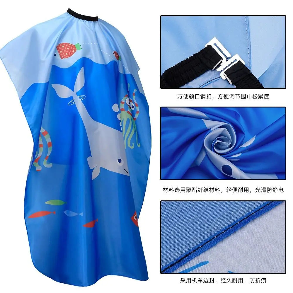 Cape de barbier professionnelle pour enfants, accessoires durables, cape de coupe de cheveux mignonne, imperméable, salon de coiffure