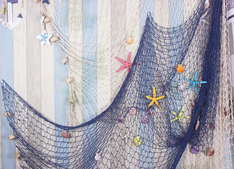 Decorative fish net for underwater party, 7.5 inches, dining room decoration ornaments, summer beach decor, children's birthday party decor
