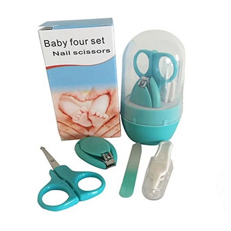 Kit coupe-ongles pour bébé avec boîte de rangement, ensemble d'outils de soins de santé pour bébé, coupe-ongles, ciseaux, lime à ongles, manucure et soins