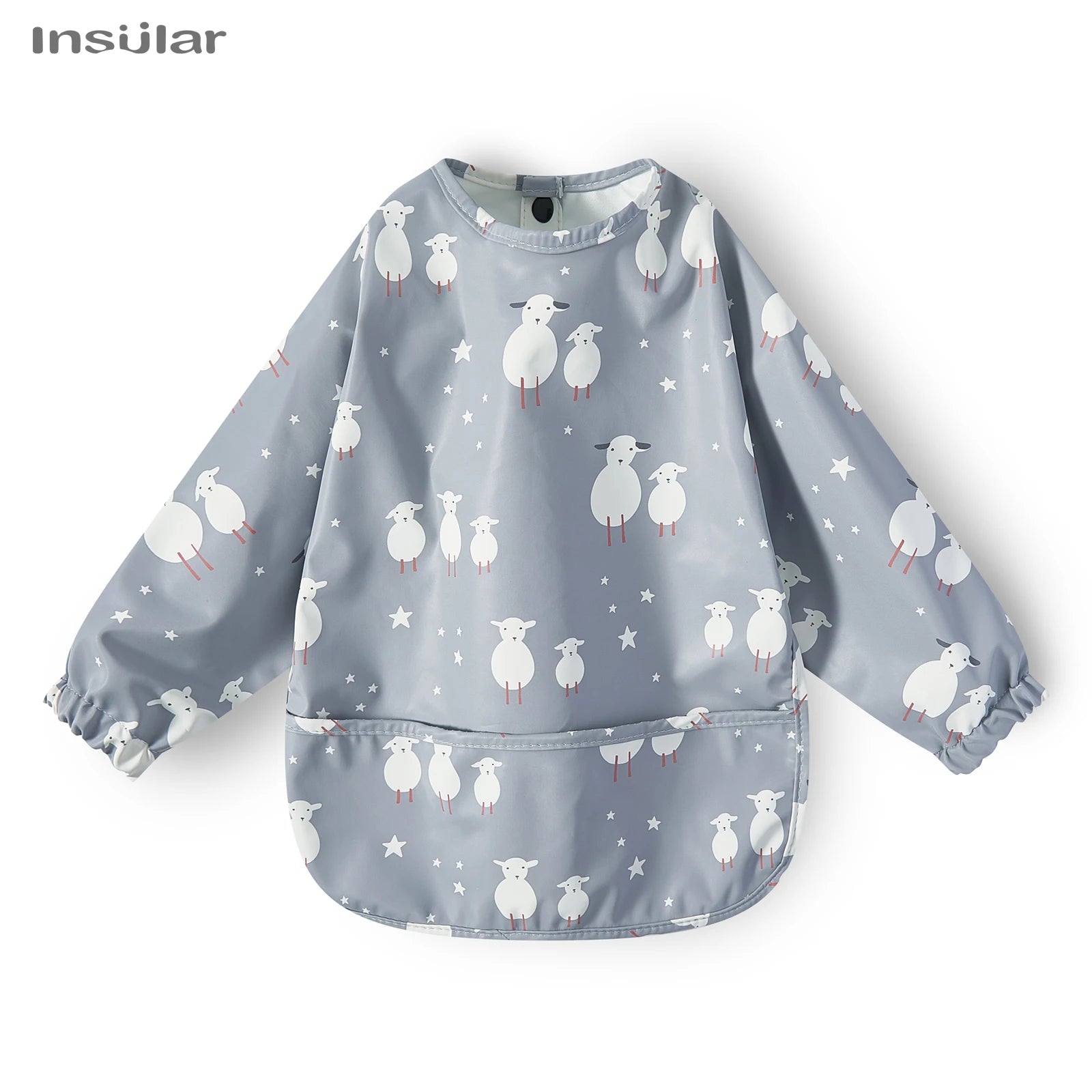 Nouveau bavoir bébé avec poche pour accessoires d'alimentation bavoirs pour enfants imperméable à manches longues bavoirs tabliers à manches longues