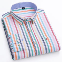 2024 mode hommes travail affaires marque Chemise hommes Plaid coton tenue décontractée chemises coupe ajustée à manches longues boutonné Chemise Homme