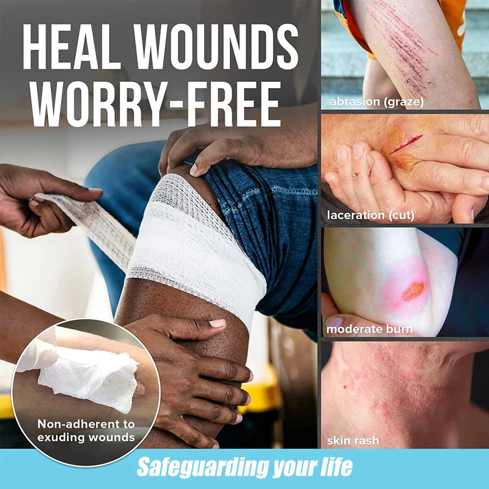 Rouleaux de bandage en gaze, bandages élastiques jetables, en coton respirant, pour soins des plaies, Kits de survie pour soins infirmiers, 1/3/5/6 rouleaux