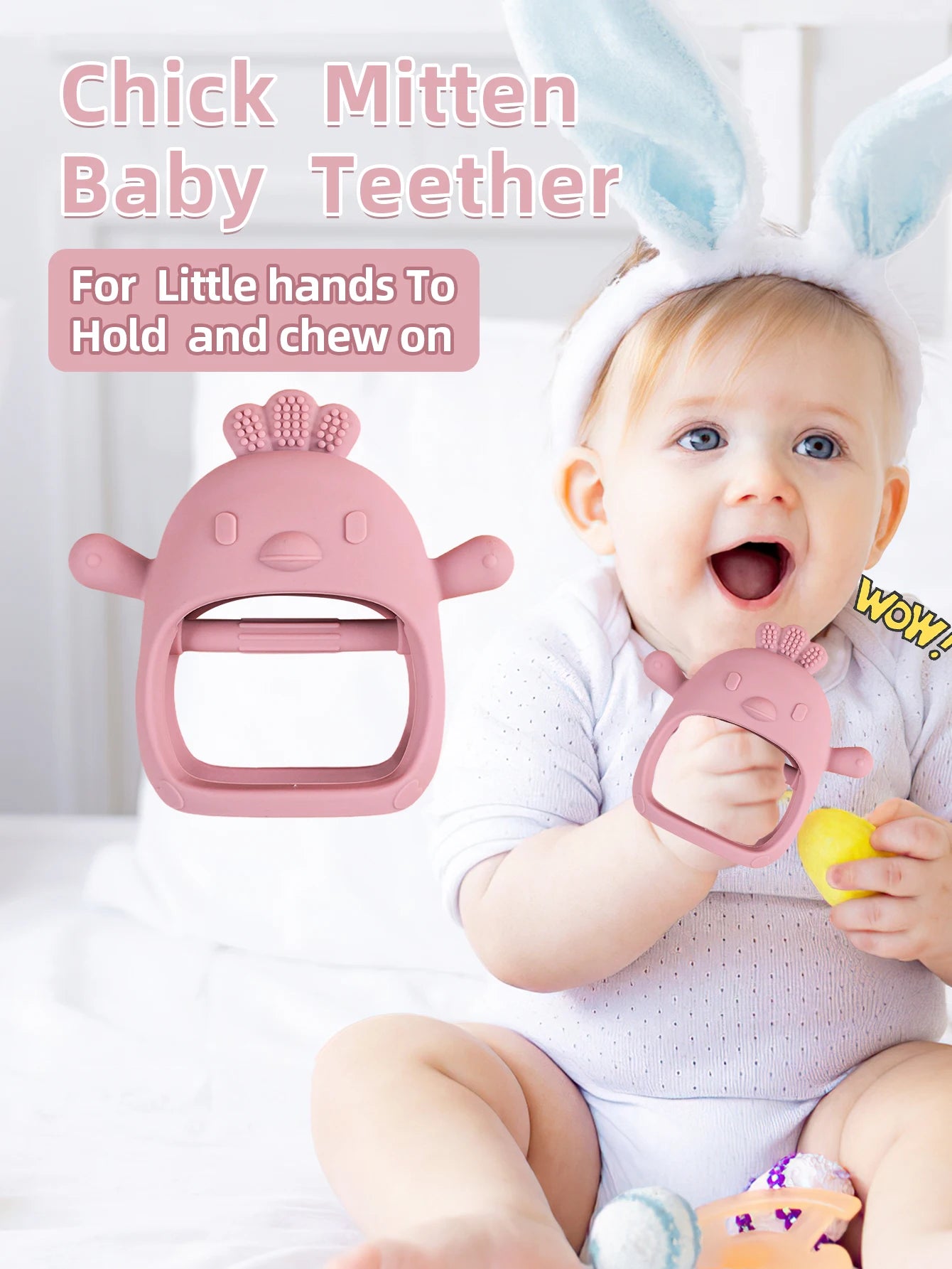 Gants de dentition en Silicone pour bébé, sans BPA, pour enfants, soins dentaires pour nouveau-né, gencives, Anti-alimentation, main  Accessoires pour bébé avec bâton molaire