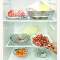 Couvercles de stockage des aliments élastiques réutilisables, transparents, 100 paquets, bol en plastique extensible, plaque d'étanchéité, non parfumé, Alternative parfaite