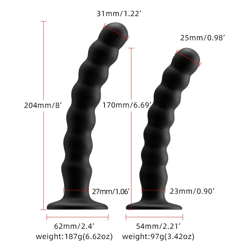 Sex toys for men and women, anal plug, prostate massager, sex products, vaginal stimulator with strong suction cup, silicone bead dildo