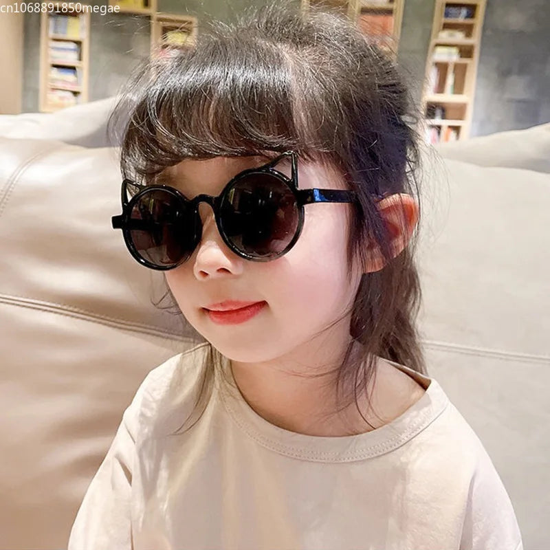 Lunettes de soleil pour enfants, oreilles de dessin animé d'animaux mignons, Protection solaire d'extérieur pour enfants, jolies lunettes de soleil Vintage pour enfants