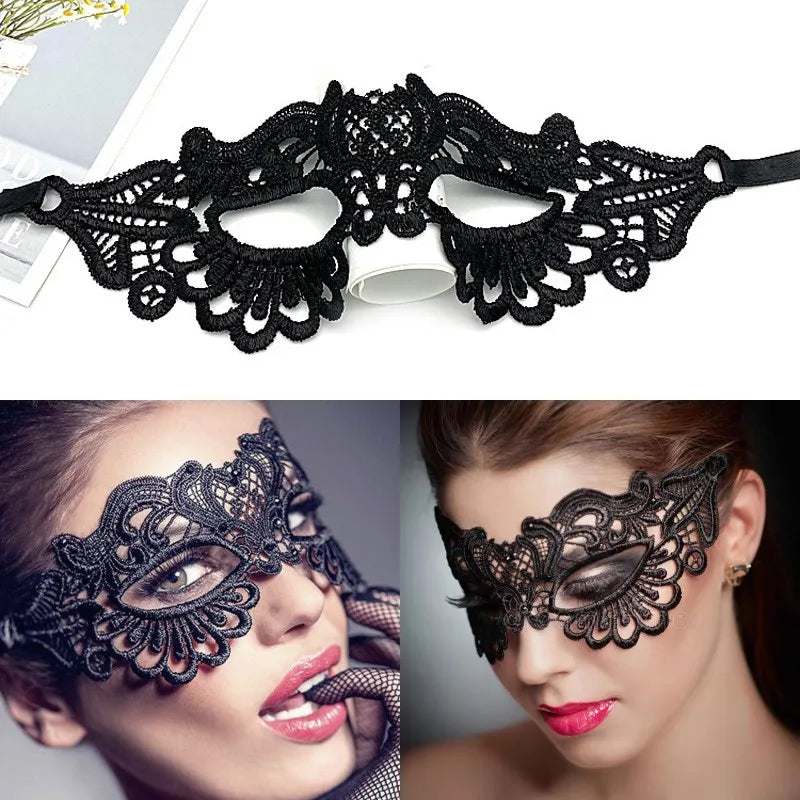 Masque pour les yeux en dentelle noire pour femmes, Sexy, Floral, mascarade, bal, princesse reine, maquillage de fête, Cosplay, boîte de nuit, accessoires