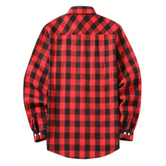 Chemises pour hommes simple boutonnage classique Plaid intelligent décontracté chemise en flanelle à manches longues poitrine deux poches conception printemps automne hommes hauts