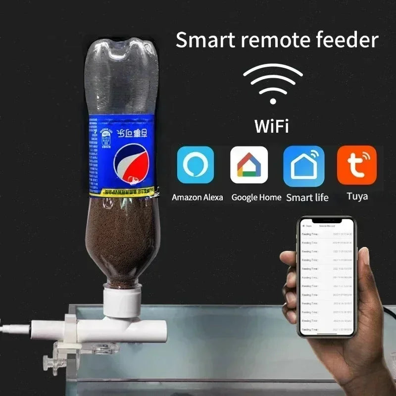 Best Automatic Fish Feeder - Smart WiFi Aquarium Feeder, Timed Remote Controlled Aquarium Food Dispenser, Fish and Shrimp Food