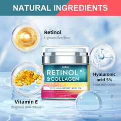 Crème pour le visage au rétinol, hydratante, raffermissante, éclaircissante, au collagène, à l'acide hyaluronique, produits de soins pour la peau, 50ml