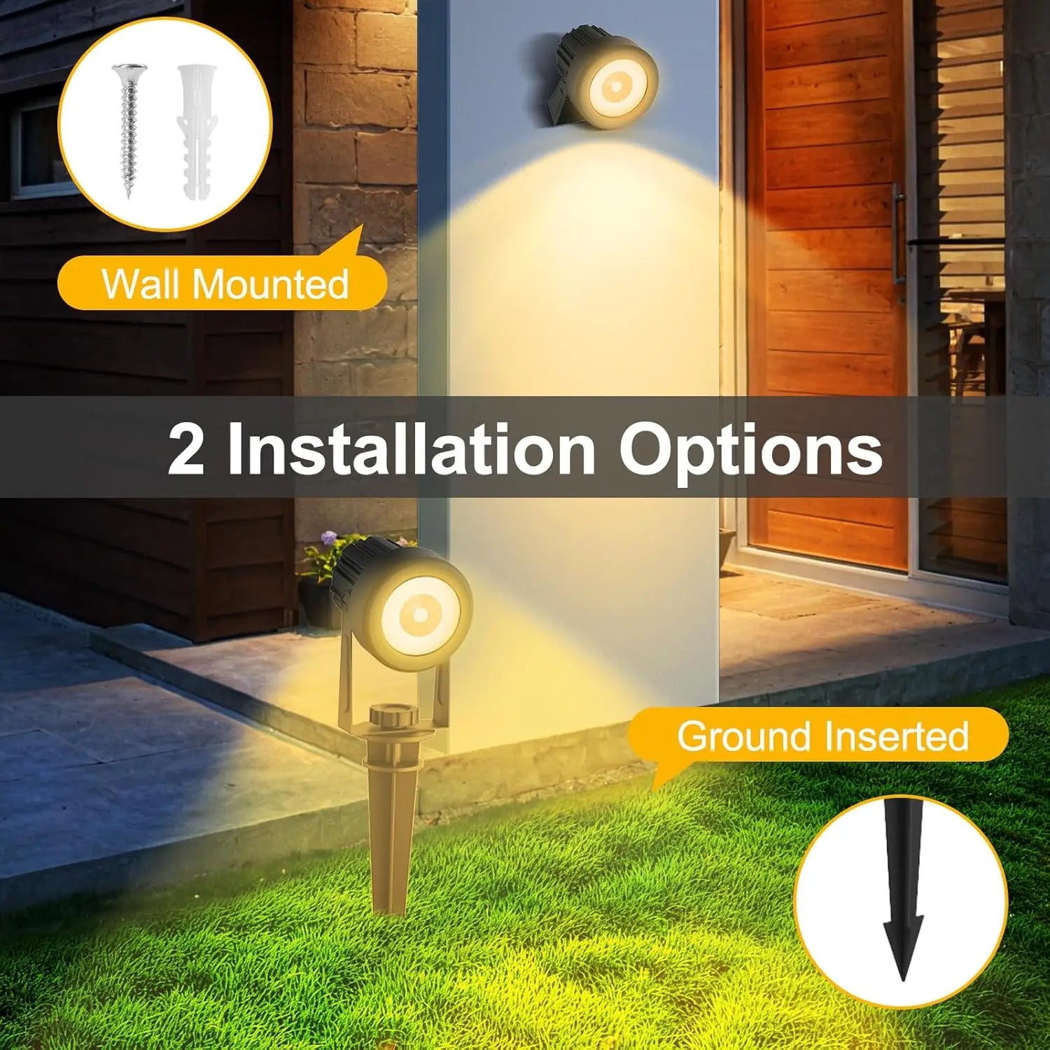 3000K Solar Tree Light for Outdoor Garden Decoration, IP65 Waterproof, 4 LED Warm Lights, Courtyard Landscape, Street Wall Solar Projector