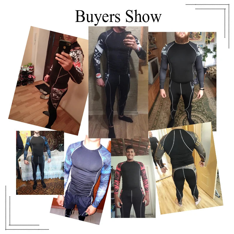 New Men's Thermal Underwear Sets, Compression Sports Suit, Sweat-Wicking, Quick-Drying Thermal Underwear, Men's Long Johns Sets