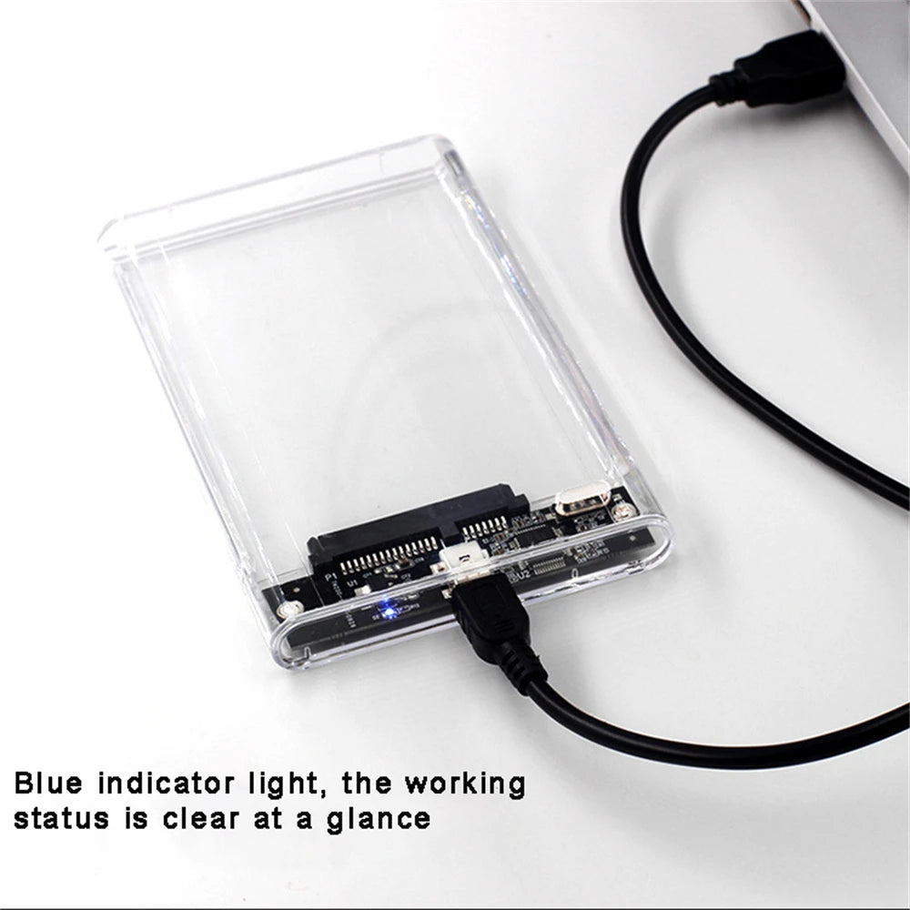 Boîtier de disque dur USB 3.0, boîtier de disque dur SATA SSD de 2.5 pouces avec vitesse de transfert de 5Gbps, boîtier externe Mobile, câble de boîtes de disque dur