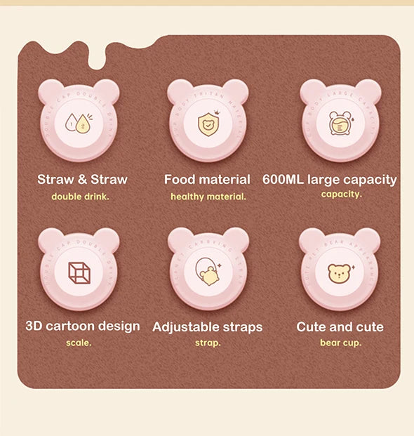 Tasse d'eau d'été Kawaii de 600ML pour enfants, tasse en paille antichute de grande valeur pour garçons et Cirls, bouilloire pour bébé aller à l'école